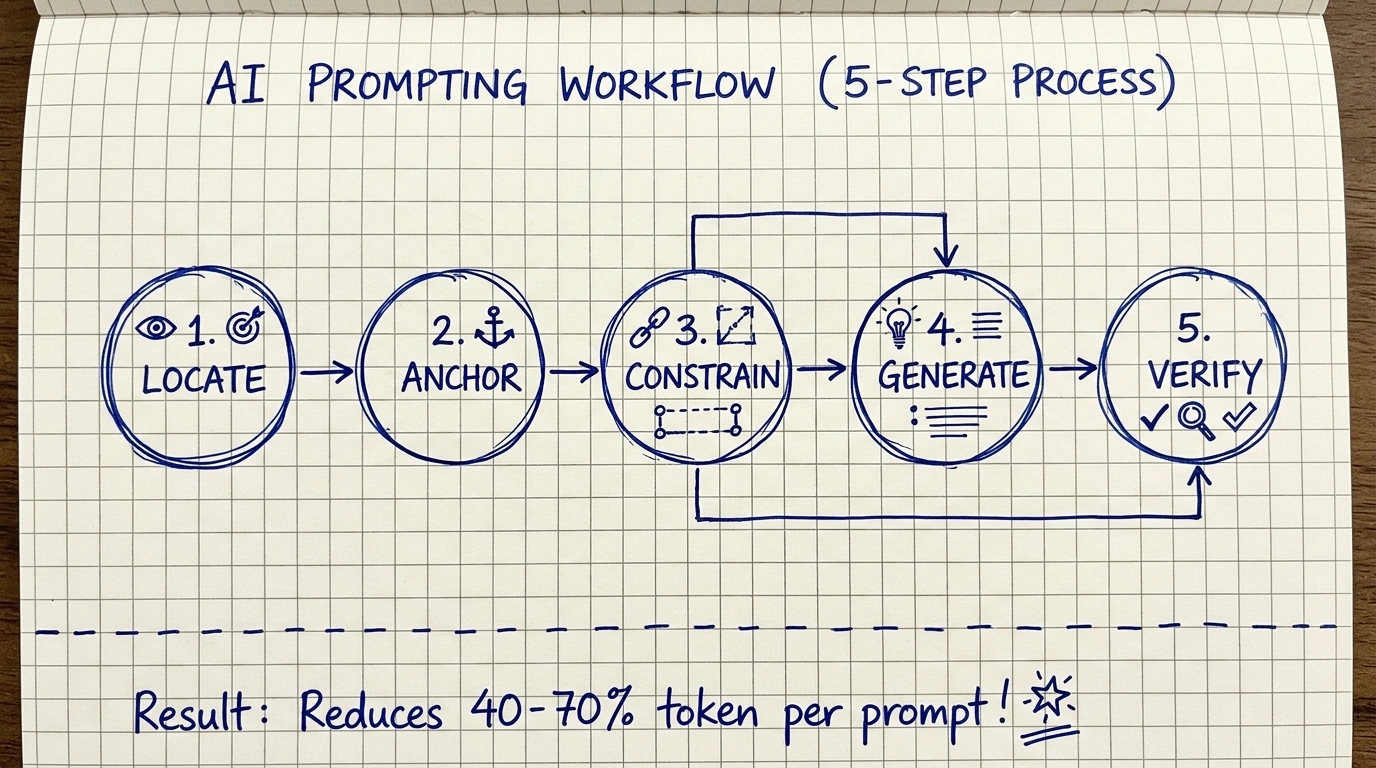 5-Step AI Prompting Workflow Diagram